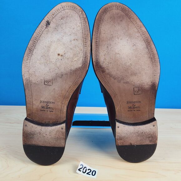 Johnston‎ Murphy Cellini Mens Size 9.5 W Loafers Woven Leather Tassel Apron Toe